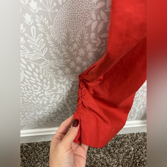 Farm Rio Red Linen Jumpsuit - Medium - Picture 7 of 9